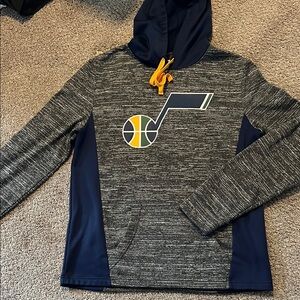 Men's Utah Jazz Gray and Blue Hooded Sweatshirt